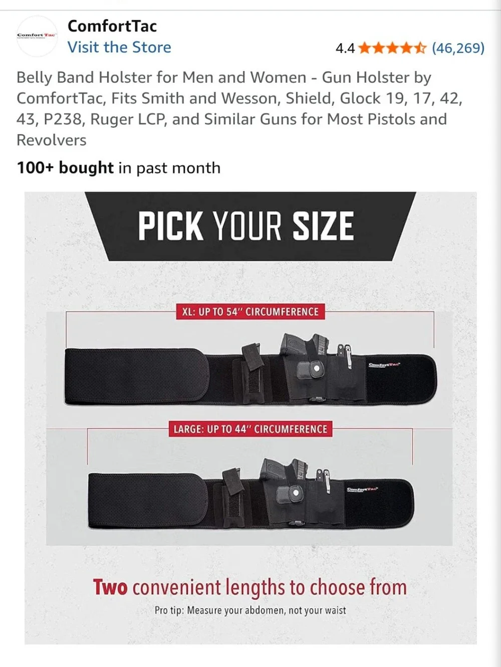ComfortTac Neoprene Velcro Adjustable Belly Band